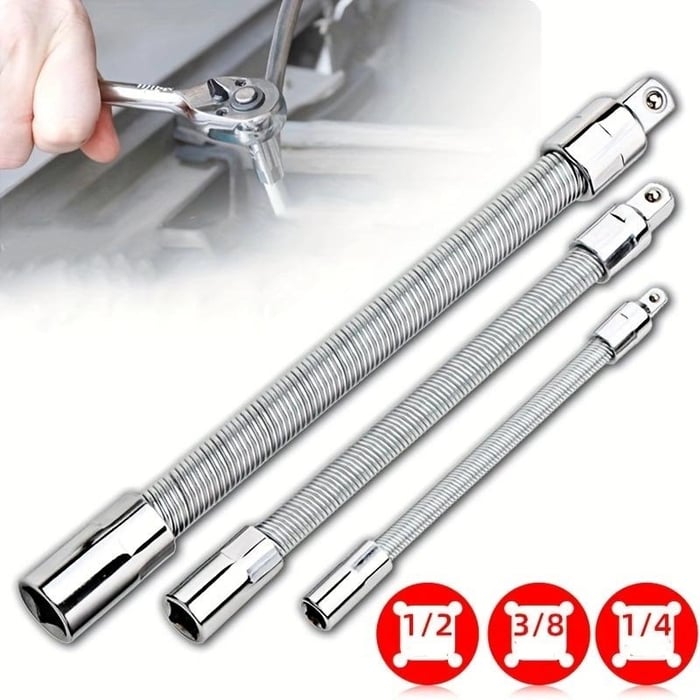 35cm Flexible Socket Ratchet Extension Set (3-Piece)