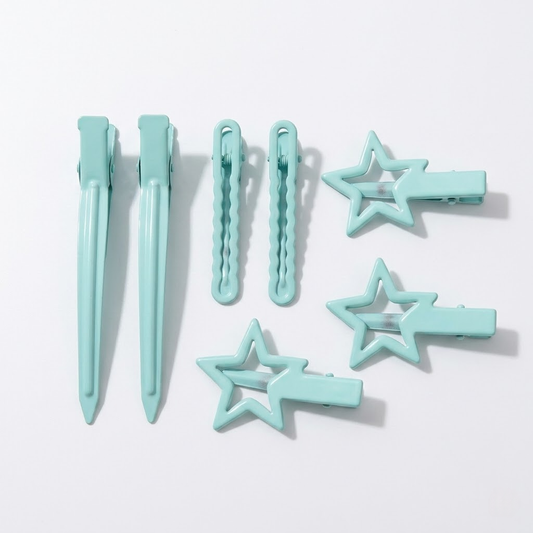 Minimalist Pastel Star Hair Clips (4-Piece Set)
