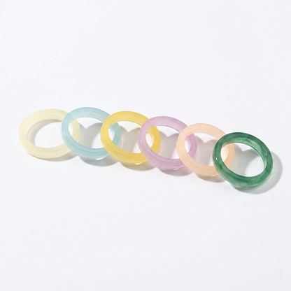 Minimalist Candy Color Acrylic Ring Set