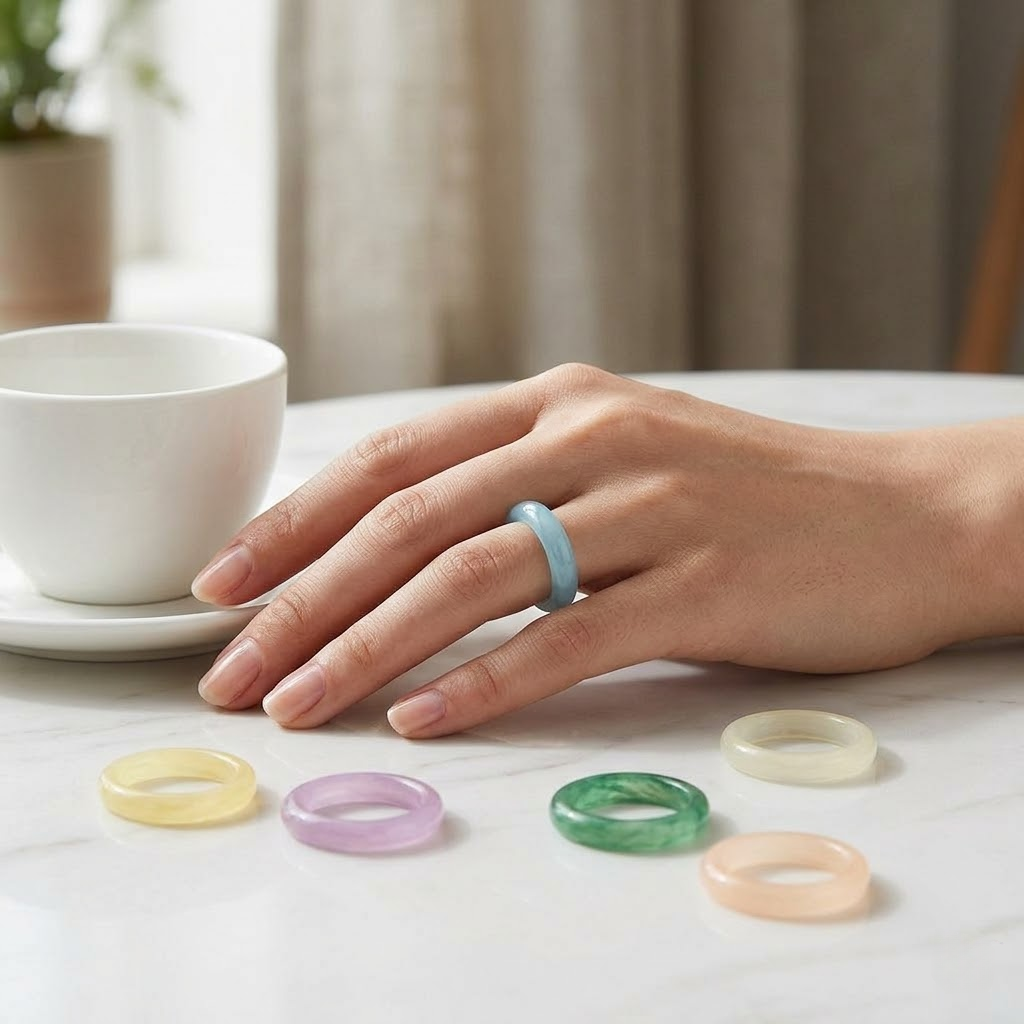 Minimalist Candy Color Acrylic Ring Set