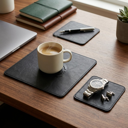 Premium Leather Desk Mat and Mouse Pad
