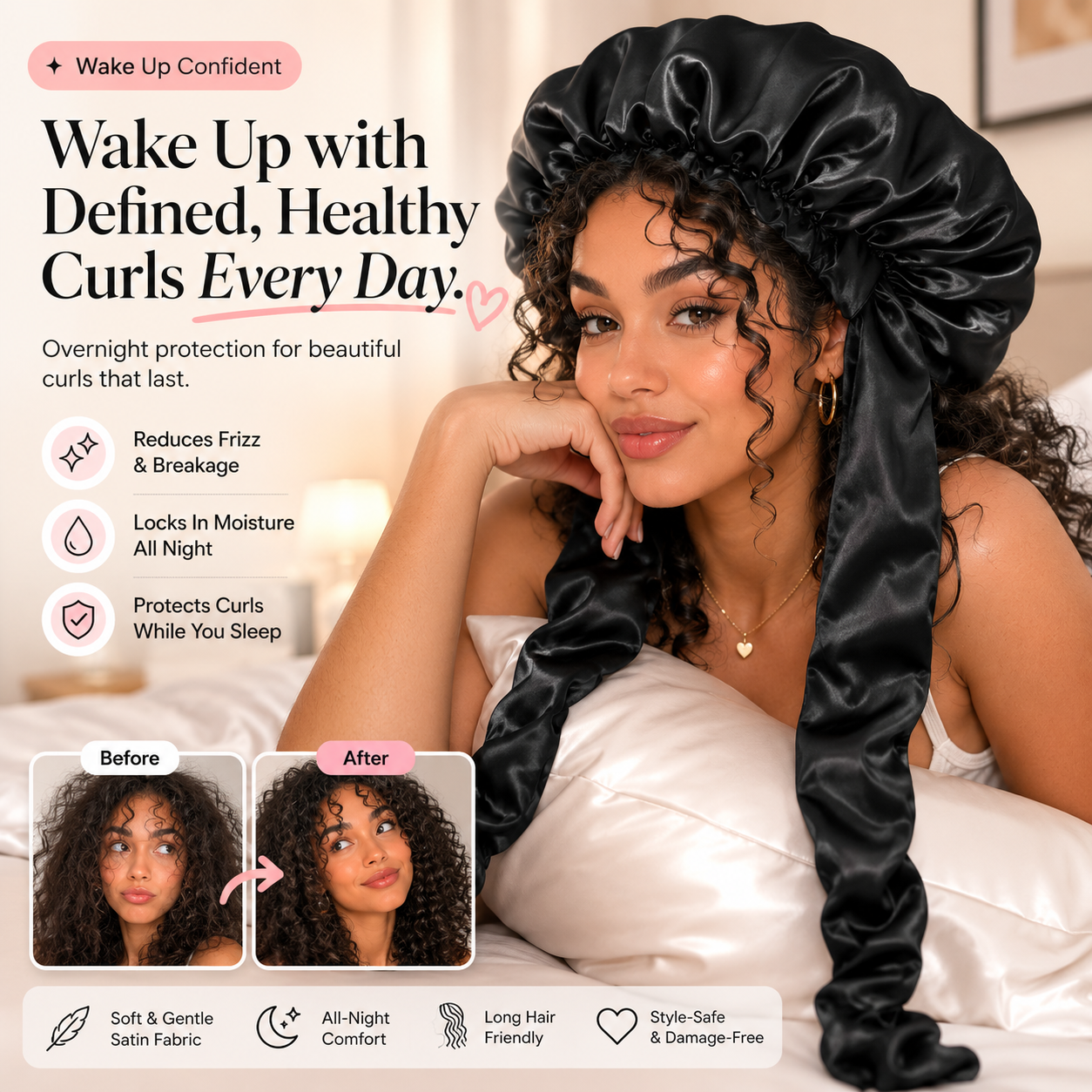 💜 Wake Up With Smooth, Defined Curls Every Morning✨