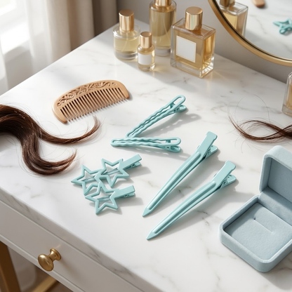 Minimalist Pastel Star Hair Clips (4-Piece Set)